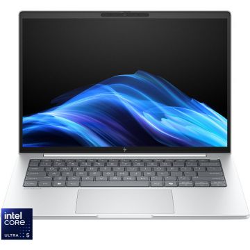 HP Laptop HP EliteBook 8 G1i 14, Display 14'' WUXGA (1920x1200), IPS, Procesor Intel® Core™ Ultra 5 225H, Memorie RAM 16GB DDR5, Capacitate de stocare 512GB SSD, Placa video integrata Intel Graphics, Windows 11 Pro, Argintiu