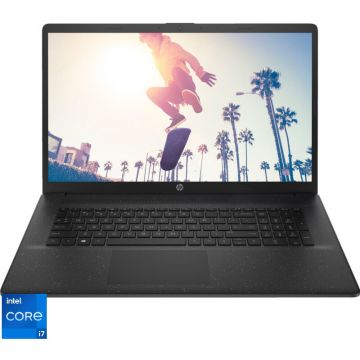 HP Laptop HP Laptop 17-cn3003nq, Intel Core i7-1355U, 17.3 inch Full HD, 16GB DDR4, 512GB SSD, Intel Iris Xe, Free DOS, Negru