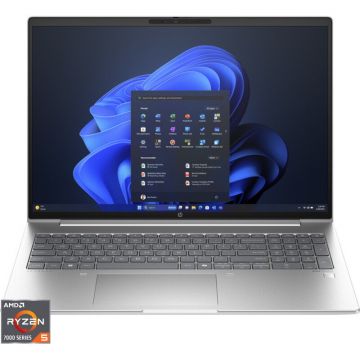 HP Laptop HP ProBook 465 G11, Display 16'' WUXGA (1920 x 1200), IPS, Procesor AMD Ryzen™ 5 7535U, Memorie RAM 16GB DDR5, Capacitate de stocare 512GB SSD, Placa video integrata AMD Radeon 660M, Windows 11 Pro, Argintiu