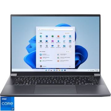 Laptop Acer 14.5'' Swift X 14 SFX14-71G, 2.8K OLED 120Hz, Procesor Intel® Core™ i7-13700H (24M Cache, up to 5.00 GHz), 16GB DDR5, 1TB SSD, GeForce RTX 4050 6GB, Win 11 Home, Steel Gray