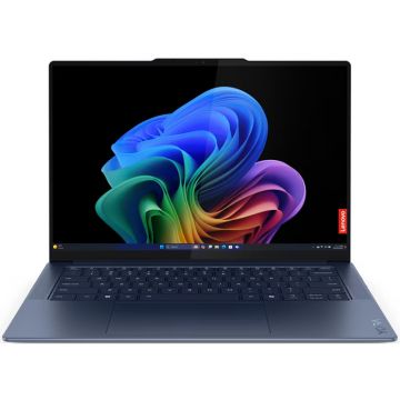 Laptop Lenovo 14.5'' Yoga Slim 7 14Q8X9, 3K OLED 90Hz Touch, Procesor Qualcomm Snapdragon X Elite X1E-78-100, 32GB LPDDR5X, 1TB SSD,  Qualcomm Adreno, Win 11 Pro (on ARM), Cosmic Blue
