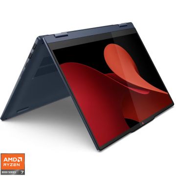 Laptop Lenovo 14'' IdeaPad 5 2-in-1 14AHP9, WUXGA IPS Touch, Procesor AMD Ryzen™ 7 8845HS (16M Cache, up to 5.1 GHz), 16GB LPDDR5X, 1TB SSD, AMD Radeon 780M, No OS, Cosmic Blue