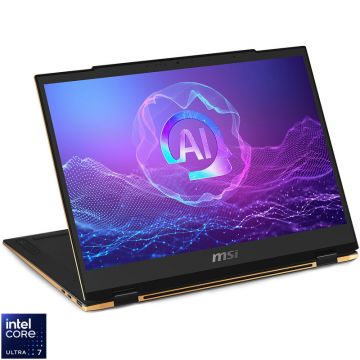 Laptop MSI 13.3'' Summit 13 AI+ Evo A2VMTG, FHD+ Touch, Procesor Intel® Core™ Ultra 7 258V (12M Cache, up to 4.80 GHz), 32GB LPDDR5X, 1TB SSD, Intel Arc 140V, Win 11 Home, Black