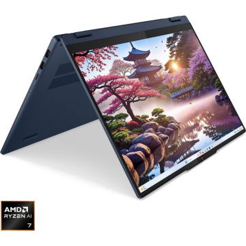 Lenovo Laptop Lenovo IdeaPad 5 2-in-1 16AKP10, Display 16'' WUXGA 1920x1200, IPS, Touch, Procesor AMD Ryzen™ Al 7 350, Memorie RAM 16GB LPDDR5X, Capacitate de stocare 1TB SSD, Placa video integrata AMD Radeon 860M, Windows 11 Home, Albastru