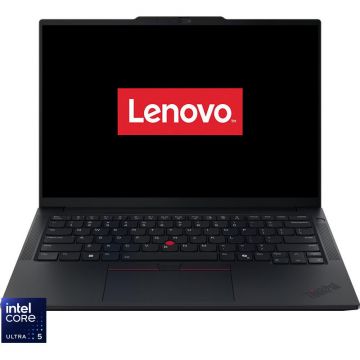 Lenovo Laptop Lenovo ThinkPad E14 Gen 7, Display 14'' WUXGA (1920x1200), IPS, Procesor Intel® Core™ Ultra 5 225U, Memorie RAM 16GB DDR5, Capacitate de stocare 512GB SSD, Placa video integrata Intel Graphics, No OS, Negru