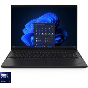 Lenovo Laptop Lenovo ThinkPad L16 Gen 2, Display 16'' WUXGA 1920x1200, IPS, Procesor Intel® Core™ Ultra 7 255U, Memorie RAM 32GB DDR5, Capacitate de stocare 1TB SSD, Placa video integrata Intel Graphics, Windows 11 Pro, Negru