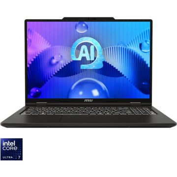 MSI Laptop Gaming MSI Venture 16 AI A1MG, Display 16'' 2K (2048x1280), OLED, Procesor Intel® Core™ Ultra 7 155H, Memorie RAM 16GB DDR5, Capacitate de stocare 512GB SSD, Placa video integrata Intel Arc, Free DOS, Gri