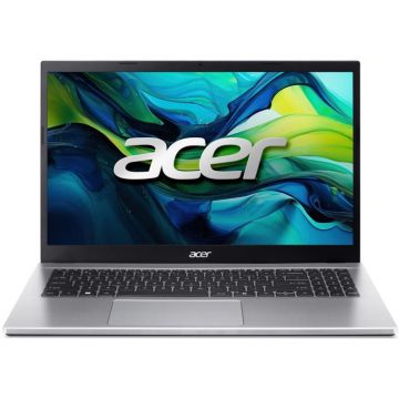 Acer Laptop Acer Aspire Go 15 NX.J7XEX.003, 15.6 inch 1920 x 1080, Intel Ryzen 7 5825U 8 C / 16 T, 3.2 GHz - 4.5 GHz, 4 MB 16 MB cache, 15 W, 16 GB DDR4, 512 GB SSD, AMD Radeon Graphics, Fara sistem de operare, Argintiu