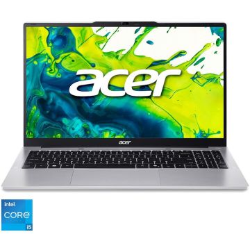 Acer Laptop Acer Aspire Lite 15 AL15-72P-595Y cu procesor Intel® Core™ i5-13500H, Display 15,6 Full HD (1920x1080), IPS, Memorie RAM 16GB DDR5, Capacitete 512GB SSD, Placa video integrata Intel® Iris® Xe Graphics, No OS, Pure Silver