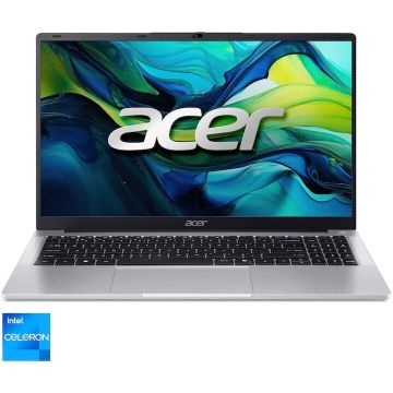 Acer Laptop Acer Aspire Lite 15, Procesor Intel® Celeron® N4500, Display 15.6'' Full HD (1920x1080), IPS, Memorie RAM 8GB LPDDR4X, Capacitate 256GB SSD, Placa video integrata Intel® UHD Graphic, No OS, Pure Silver