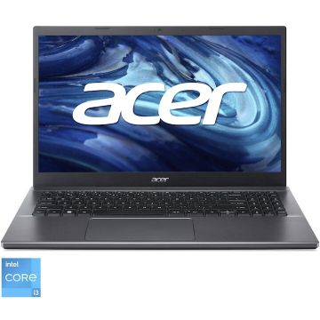 Acer Laptop Acer Extensa 215 EX215-55-EP, Procesor Intel Core i3-1215U, Display 15.6'' Full HD (1920x1080), Memorie RAM 8GB DDR4, Capacitate 256GB SSD, Placa video integrata Intel UHD Graphics, No OS, Steel Gray