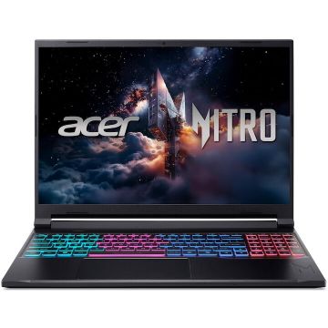 Acer Laptop Gaming Acer Nitro V 16S AI ANV16S-41-R3UW, Procesor AMD Ryzen™ 7 260, Display 16 WUXGA (1920x1200), IPS, 180Hz, Memorie RAM 16GB DDR5, Capacitate 512GB SSD, Placa video dedicata NVIDIA® GeForce RTX™ 5060 8GB GDDR7, No OS, Obsidian Black