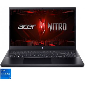 Acer Laptop Gaming Acer Nitro V15 ANV15-51-72C4, Procesor Intel® Core™ i7-13620H, Display 15.6'' Full HD (1920x1080), IPS, 165Hz, Memorie RAM 16GB DDR5, Capacitate 1TB SSD, Placa video dedicata NVIDIA® GeForce RTX™ 4050 6GB GDDR6, No OS, Obsidian Black