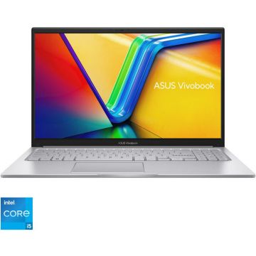 Asus Laptop ASUS Vivobook 15 A1502VA, Procesor Intel® Core™ i5-13420H, Display 15.6'' Full HD (1920x1080), IPS, Memorie RAM 16GB DDR4, Capacitate 512GB SSD, Placa video integrata Intel® UHD Graphics, No OS, Cool Silver