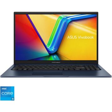 Asus Laptop ASUS Vivobook 15 A1502VA, Procesor Intel® Core™ i5-13420H, Display 15.6'' Full HD (1920x1080), IPS, Memorie RAM 16GB DDR4, Capacitate 512GB SSD, Placa video integrata Intel® UHD Graphics, No OS, Quiet Blue