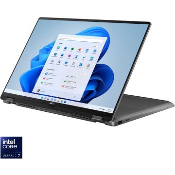 Asus Laptop ASUS Vivobook 16 Flip TP3607SA, Procesor Intel® Core™ Ultra 7 256V, Display 16'' 3K (2880 x 1800), OLED, Touch, Memorie RAM 16GB LPDDR5x, Capacitate 1TB SSD, Placa video integrata  Intel® Arc™ Graphics, Windows 11 Pro, Matte Gray