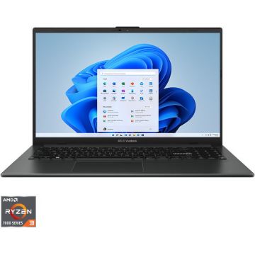 Asus Laptop ASUS Vivobook Go 15 E1504FA, Procesor AMD Ryzen™ 3 7320U, Display 15.6'' Full HD (1920x1080), IPS, Memorie RAM 8GB LPDDR5, Capacitate de stocare 512GB SSD, Placa video integrata AMD Radeon™ Graphics, Windows 11 Home, Mixed Black
