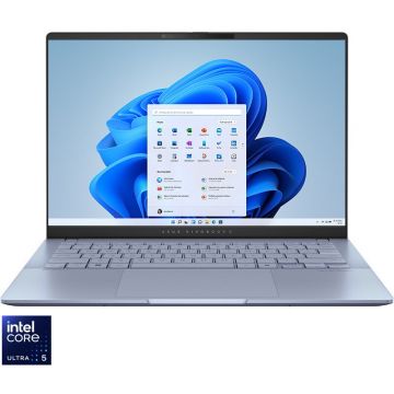Asus Laptop ASUS Vivobook S 14 S5406SA, Procesor Intel® Core™ Ultra 5 226V, Display 14'' WUXGA (1920 x 1200), OLED, Memorie RAM 16GB LPDDR5x, Capacitate  512GB SSD, Placa video integrata Intel® Arc™ Graphics, Windows 11 Home, Mist Blue