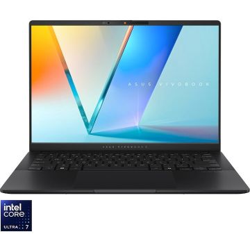 Asus Laptop ASUS Vivobook S14 OLED S5406SA, Procesor Intel® Core™ Ultra 7 256V, Display 14.0'' WUXGA (1920 x 1200), OLED, Memorie RAM 16GB LPDDR5X, Capacitate 1TB SSD, Placa video integrata Intel® Arc™ Graphics, No OS, Neutral Black