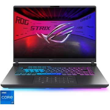 Asus Laptop Gaming ASUS ROG Strix G16 G615JHR, Display 16 FHD+ (1920 x 1200), Procesor Intel® Core™ i7 14650HX, RAM 16GB DDR5, Capacitate stocare 512GB SSD, Placa video dedicata NVIDIA GeForce RTX 5050 8GB, No OS, Gri