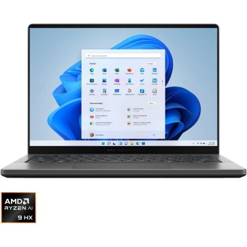 Asus Laptop Gaming ASUS ROG Zephyrus G14 GA403WW cu procesor AMD Ryzen™ AI 9 HX 370 pana la 5.1GHz, 14, 3K, OLED, 120Hz, G-Sync, 64GB LPDDR5X, 1TB SSD, NVIDIA® GeForce RTX™ 5080 16GB GDDR7, Windows 11 Pro, Eclipse Gray