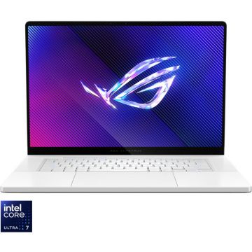 Asus Laptop Gaming ASUS ROG Zephyrus G16 GU605MV, Procesor Intel® Core™ Ultra 7 155H, 16 2.5K (2560 x 1600), IPS, 240Hz, Memorie RAM 16GB LPDDR5x, Capacitate 512GB SSD, Placa video dedicata NVIDIA® GeForce RTX™ 4060 8GB, Windows 11 Pro, Platinum White