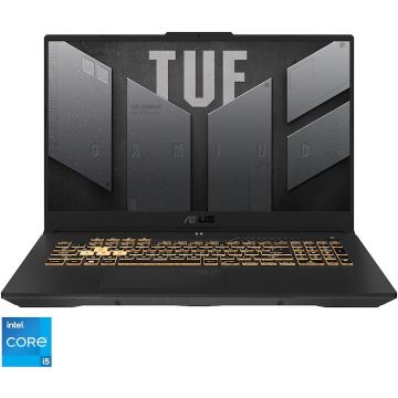 Asus Laptop Gaming ASUS TUF F17 FX707ZC4, Procesor Intel® Core™ i5-12500H, Display 17.3 Full HD (1920x1080), IPS, Memorie RAM 16GB, Capacitate 512GB SSD, Placa video dedicata NVIDIA® GeForce RTX™ 3050 4GB GDDR6, No OS, Mecha Gray
