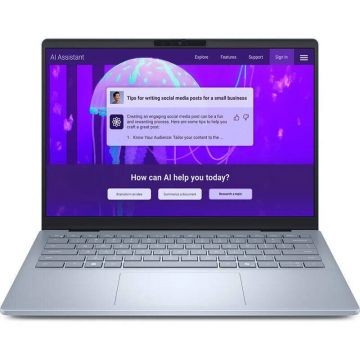Dell Laptop Dell 14 Plus DB14250, Intel Core Ultra 9 288V, 14 inch WQXGA, 32GB RAM, 1TB SSD, Windows 11 Pro, Albastru