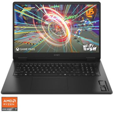 HP Laptop Gaming HP OMEN 17-db0003nq, Procesor AMD Ryzen™ 7 8845HS, Display 17.3'' Full HD (1920x1080), IPS, 144Hz, Memorie RAM 16GB DDR5, Capacitate 1TB SSD, Placa video dedicata NVIDIA® GeForce RTX™ 4060 8GB GDDR6, Free DOS, Black