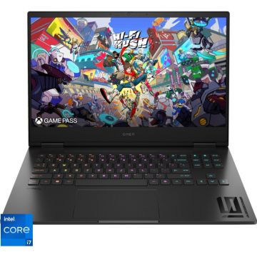 HP Laptop Gaming HP OMEN Laptop 16-wf1012nn, Procesor Intel® Core™ i7-14700HX, Display 16.1 Full HD (1920x1080), IPS, 165Hz, Memorie RAM 16GB DDR5, Capacitate 1TB SSD, Placa video dedicata NVIDIA® GeForce RTX™ 4070 8GB GDDR6, Free DOS, Shade Black