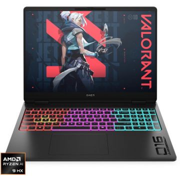 HP Laptop Gaming HP OMEN MAX 16-ak0004nn, Procesor AMD Ryzen™ AI 9 HX 375, 16 inch, WQXGA, IPS, 32GB DDR5 RAM, 1TB SSD, NVIDIA® GeForce RTX™ 5070 12GB GDDR7, Free DOS, Negru