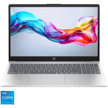 HP Laptop HP 15-fd0068nq, Procesor Intel® Core™ i5-1334U, Display 15.6'' Full HD (1920 x 1080), Memorie RAM 16GB DDR4, Capacitate 512GB SSD, Placa video integrata Intel® Iris® Xe, Windows 11 Home S, Natural Silver