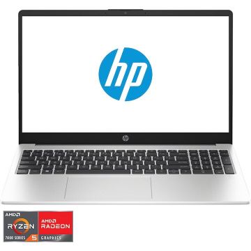 HP Laptop HP 255 G10, Procesor AMD Ryzen™ 5 7530U, 15.6'' Full HD (1920x1080), Memorie RAM 16GB DDR4, Capacitate 1TB SSD, Placa video integrata AMD Radeon™ Graphics, Free DOS, Turbo silver