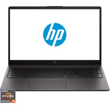 HP Laptop HP 255R G10, Procesor AMD Ryzen™ 5 7535U, Display 15.6 Full HD (1920x1080), Memorie RAM 16GB DDR5, Capacitate 512GB SSD, Placa video integrata AMD Radeon™ 660M Graphics, No OS, Dark ash silver