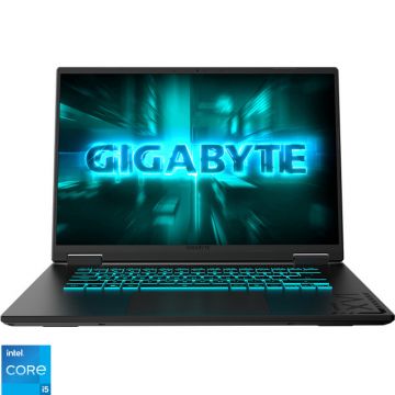 Laptop GIGABYTE Gaming 16'' A16 CMH, WUXGA 165Hz, Procesor Intel® Core™ i5-13420H (12M Cache, up to 4.60 GHz), 16GB DDR5, 512GB SSD, GeForce RTX 4050 6GB, No OS, Black Steel Laptop GIGABYTE Gaming 16'' A16 CMH, WUXGA 165Hz, Procesor Intel® Core™ i5-13420H (12M Cache, up to 4.60 GHz), 16GB DDR5, 512GB SSD, GeForce RTX 4050 6GB, No OS, Black Steel