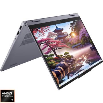 Laptop Lenovo 14'' IdeaPad 5 2-in-1 14AKP10, WUXGA OLED Touch, Procesor AMD Ryzen™ Al 7 350 (16M Cache, up to 5.0 GHz), 24GB LPDDR5X, 1TB SSD, AMD Radeon 860M, No OS, Luna Grey Laptop Lenovo 14'' IdeaPad 5 2-in-1 14AKP10, WUXGA OLED Touch, Procesor AMD Ryzen™ Al 7 350 (16M Cache, up to 5.0 GHz), 24GB LPDDR5X, 1TB SSD, AMD Radeon 860M, No OS, Luna Grey