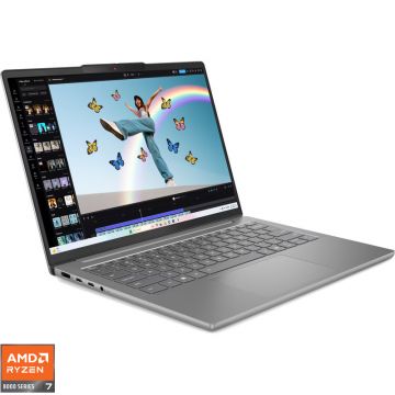Laptop Lenovo 14'' IdeaPad Slim 5 14AHP10, WUXGA IPS, Procesor AMD Ryzen™ 7 8845HS (16M Cache, up to 5.10 GHz), 32GB DDR5, 1TB SSD, AMD Radeon 780M, No OS, Luna Grey