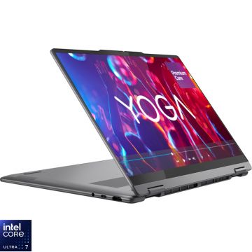 Laptop Lenovo 14'' Yoga 7 2-in-1 14ILL10, 2.8K OLED 120Hz Touch, Procesor Intel® Core™ Ultra 7 258V (12M Cache, up to 4.80 GHz), 32GB LPDDR5X, 1TB SSD, Intel Arc 140V, Win 11 Pro, Luna Grey, 3Yr Onsite Premium Care