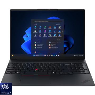 Laptop Lenovo 16'' ThinkPad E16 Gen 3, WUXGA IPS, Procesor Intel® Core™ Ultra 7 255H (24M Cache, up to 5.10 GHz), 32GB DDR5, 1TB SSD, Intel Integrated Graphics, Win 11 Pro, Black Laptop Lenovo 16'' ThinkPad E16 Gen 3, WUXGA IPS, Procesor Intel® Core™ Ultra 7 255H (24M Cache, up to 5.10 GHz), 32GB DDR5, 1TB SSD, Intel Integrated Graphics, Win 11 Pro, Black