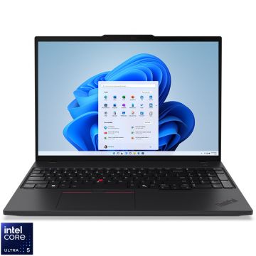 Laptop Lenovo 16'' ThinkPad T16 Gen 3, WUXGA IPS, Procesor Intel® Core™ Ultra 5 125U (12M Cache, up to 4.30 GHz), 16GB DDR5, 512GB SSD, Intel Graphics, Win 11 Pro, Black Laptop Lenovo 16'' ThinkPad T16 Gen 3, WUXGA IPS, Procesor Intel® Core™ Ultra 5 125U (12M Cache, up to 4.30 GHz), 16GB DDR5, 512GB SSD, Intel Graphics, Win 11 Pro, Black