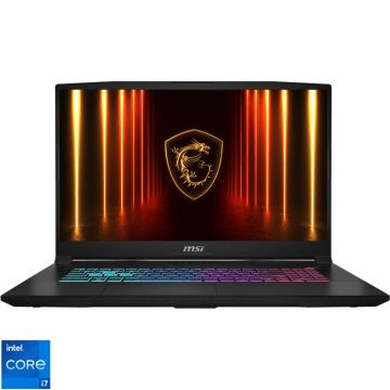 Laptop MSI Gaming 17.3'' Katana 17 HX B14WFK, QHD 240Hz, Procesor Intel® Core™ i7 14650HX (30M Cache, up to 5.20 GHz), 16GB DDR5, 1TB SSD, GeForce RTX 5060 8GB, Free DOS, Black Laptop MSI Gaming 17.3'' Katana 17 HX B14WFK, QHD 240Hz, Procesor Intel® Core™ i7 14650HX (30M Cache, up to 5.20 GHz), 16GB DDR5, 1TB SSD, GeForce RTX 5060 8GB, Free DOS, Black
