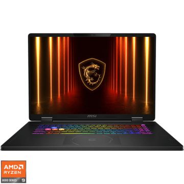 Laptop MSI Gaming 18'' Crosshair A18 HX A8WGKG, QHD+ 240Hz, Procesor AMD Ryzen™ 9 8940HX (64M Cache, up to 5.3 GHz), 32GB DDR5, 1TB SSD, GeForce RTX 5070 8GB, Free DOS, Black Laptop MSI Gaming 18'' Crosshair A18 HX A8WGKG, QHD+ 240Hz, Procesor AMD Ryzen™ 9 8940HX (64M Cache, up to 5.3 GHz), 32GB DDR5, 1TB SSD, GeForce RTX 5070 8GB, Free DOS, Black