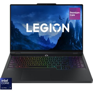 Lenovo Laptop Gaming Lenovo Legion Pro 5 16IAX10, Procesor Intel® Core™ Ultra 7 255HX, 16 WQXGA (2560x1600), OLED, 165Hz, Memorie RAM 32GB DDR5, Capacitate 2TB SSD, Placa video dedicata NVIDIA® GeForce RTX™ 5060 8GB GDDR7, No OS, Eclipse Black