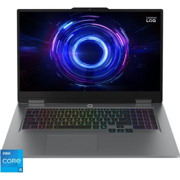 Lenovo Laptop Gaming Lenovo LOQ 17IRX10, Procesor Intel® Core™ i5-13450HX, Display 17.3'' Full HD (1920x1080), Memorie RAM 32GB DDR5, Capacitate 1TB SSD, Placa video dedicata NVIDIA® GeForce RTX™ 5050 8GB GDDR7, No OS, Gri