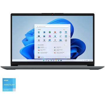 Lenovo Laptop Lenovo IdeaPad 1 15IJL7, Procesor Intel® Pentium® Silver N6000, Display 15.6 Full HD (1920x1080), Memorie RAM 4GB DDR4, Capacitate 128GB eMMC, Placa video integrata Intel® UHD Graphics, Windows® 11 Home in S mode, Cloud Grey