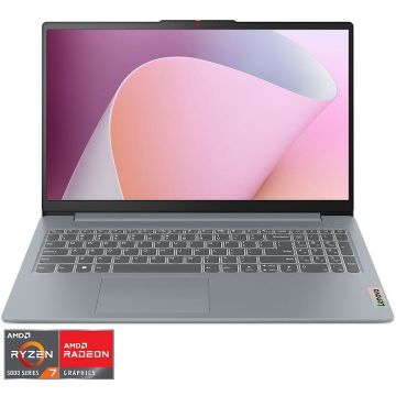 Lenovo Laptop Lenovo IdeaPad Slim 3 15ABR8, Procesor AMD Ryzen™ 7 5825U, Display 15.6'' Full HD (1920x1020), Memorie RAM 8GB DDR4, Capacitate 512GB SSD, Placa video integrata AMD Radeon™ Graphics, No OS, Arctic Grey Lenovo Laptop Lenovo IdeaPad Slim 3 15ABR8, Procesor AMD Ryzen™ 7 5825U, Display 15.6'' Full HD (1920x1020), Memorie RAM 8GB DDR4, Capacitate 512GB SSD, Placa video integrata AMD Radeon™ Graphics, No OS, Arctic Grey