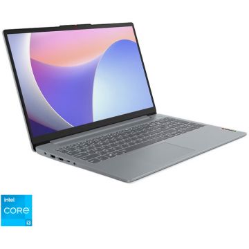 Lenovo Laptop Lenovo IdeaPad Slim 3 15IRU8 cu procesor Intel® Core™ i3-1315U, Display 15.6 Full HD (1920x1080), Memorie RAM 8GB LPDDR5, Capacitate 512GB SSD, Placa video integrata Intel® UHD Graphics, No OS, Arctic Grey
