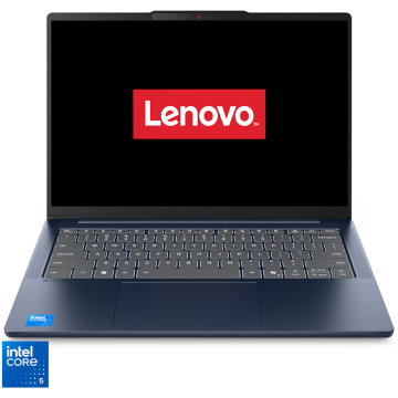 Lenovo Laptop Lenovo IdeaPad Slim 5 14IRH10R, Procesor Intel® Core™ 5 210H, Display 14 WUXGA (1920x1200), IPS, Memorie RAM 16GB DDR5, Capacitate 512GB SSD, Placa video integrata Intel® Graphics, No OS, Cosmic Blue