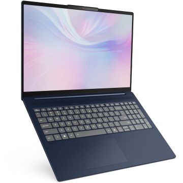 Lenovo Laptop Lenovo IdeaPad Slim 5 16AKP10, Procesor AMD Ryzen™ AI 5 340, Display 16 2.8K (2880 x 1800), OLED, 120Hz, Memorie RAM 32GB DDR5, Capacitate 1TB SSD, Placa video integrata AMD Radeon™ 840M Graphics, No OS, Cosmic Blue