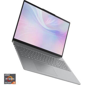 Lenovo Laptop Lenovo IdeaPad Slim 5 16ARP10, Procesor AMD Ryzen™ 5 7535HS, Display 16 WUXGA (1920x1200), IPS, Memorie RAM 16GB DDR5, Capacitate 512GB SSD, Placa video integrata AMD Radeon™ 660M Graphics, No OS, Luna Grey
